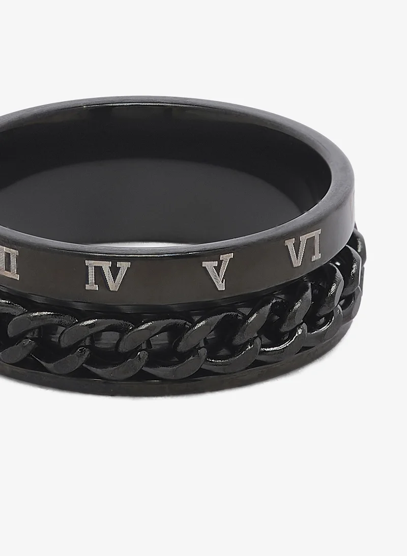 Seventy Five  Men's Rotatable Roman Numeral Band Ring for Men | Best Price UAE